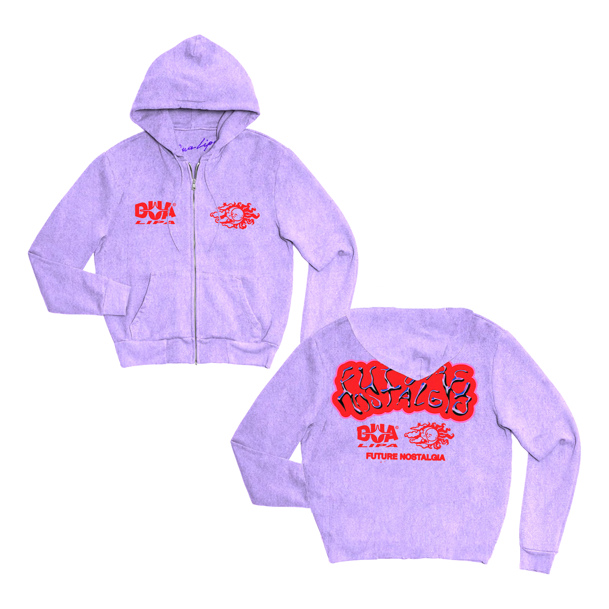 Future Nostalgia Lilac Zip Hoodie